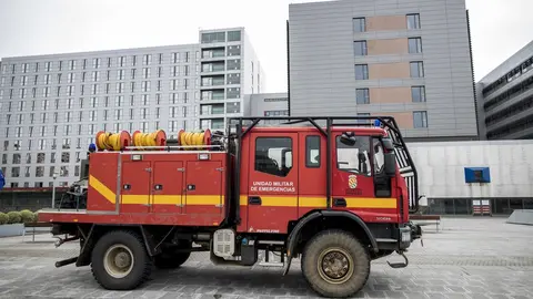 DAVID S. BUSTAMANTE 17/03/2020 SANTANDER/ CANTABRIA La Unidad Militar de Emergencias UME realiza apoyo de seguridad en Santander tras decretarse el Estado de Alerta en Espa&ntilde;a por el Coronavirus COVID-19 