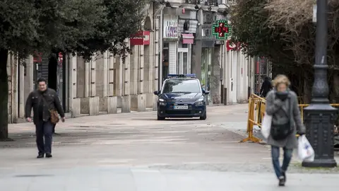 DAVID S. BUSTAMANTE 17/03/2020 SANTANDER/ CANTABRIA La Unidad Militar de Emergencias UME realiza apoyo de seguridad en Santander tras decretarse el Estado de Alerta en Espa&ntilde;a por el Coronavirus COVID-19 