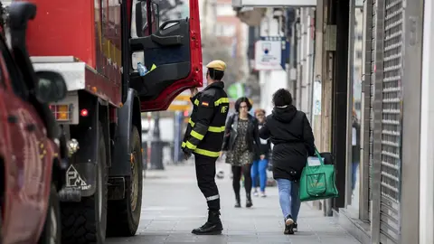 DAVID S. BUSTAMANTE 17/03/2020 SANTANDER/ CANTABRIA La Unidad Militar de Emergencias UME realiza apoyo de seguridad en Santander tras decretarse el Estado de Alerta en Espa&ntilde;a por el Coronavirus COVID-19 