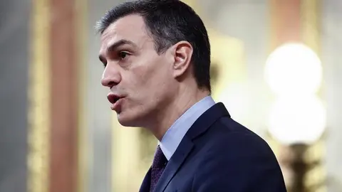 El presidente del Gobierno, Pedro S&aacute;nchez, durante su comparecencia este mi&eacute;rcoles en el Congreso de los Diputados para explicar la declaraci&oacute;n del estado de alarma