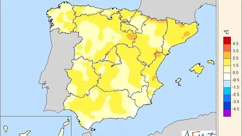 Anomal&iacute;as de calor en Espa&ntilde;a en el invierno 2019.2020