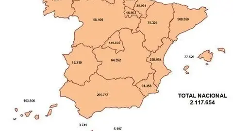 Mapa afilados extranjeros