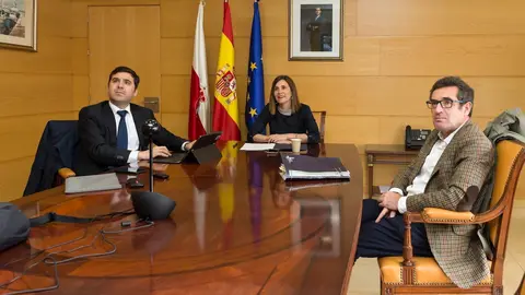 La consejera de Presidencia, Interior, Justicia y Acci&oacute;n Exterior, Paula Fern&aacute;ndez Via&ntilde;a, se reune por videoconferencia con el ministro de Justicia, Juan Carlos Campo