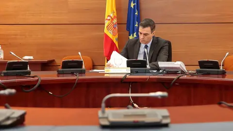El presidente del Gobierno, Pedro S&aacute;nchez, preside la reuni&oacute;n del Consejo de Ministros de este martes 