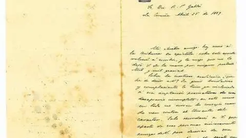 carta de Emilia Pardo Baz&aacute;n a Gald&oacute;s