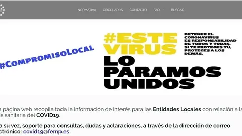 P&aacute;gina web covid19.Femp.Es habilitada por la FEMP para informar a los Ayuntamientos sobre el coronavirus.