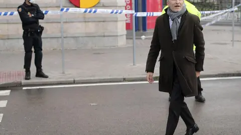 El ministro del Interior, Fernando Grande-Marlaska, a su llegada a IFEMA durante el tercer d&iacute;a de funcionamiento y primera fase del hospital provisional