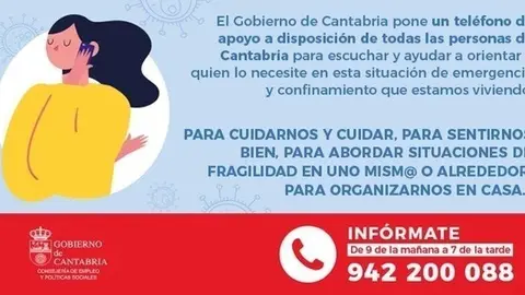 Tel&eacute;fono de apoyo emocional durante la cuarentena