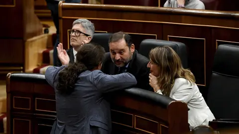 (I-D) El ministro de Interor, Fernando Grande- Marlaska; el ministro de Transportes, Movilidad y Agenda Urbana, Jos&eacute; Luis &Aacute;balos; la ministra de Trabajo y Econom&iacute;a Social, Yolanda D&iacute;az y el vicepresidente del Gobierno de Derechos Sociales y Agenda 2030, P