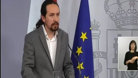 Rueda de prensa del vicepresidente de Derechos Sociales del Gobierno, Pablo Iglesias, tras el Consejo de Ministros