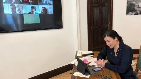 Videoconferencia de la alcaldesa con agentes econ&oacute;micos