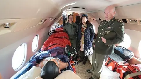 Margarita Robles en una visita a la UMAER en febrero de 2019