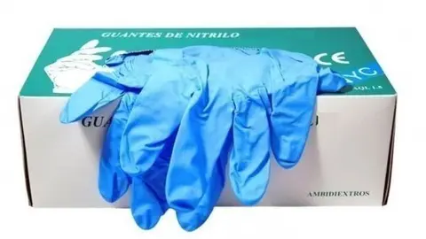 Guantes de nitrilo azul