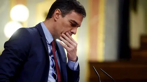 El presidente del Gobierno, Pedro S&aacute;nchez, en el Pleno del Congreso de los Diputados.