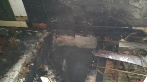 Fuego en una vivienda de Rasines