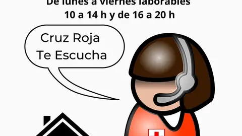 Cartel de Cruz Roja sobre su tel&eacute;fono de apoyo psicosocial durante la pandemia por el coronavirus COVID-19