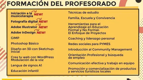 Cartel de los cursos de formaci&oacute;n de profesorado