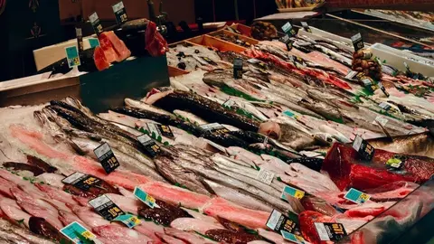 Pescado fresco en mercado