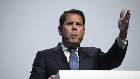 El presidente de la Confederaci&oacute;n Espa&ntilde;ola de la Peque&ntilde;a y Mediana Empresa Cepyme, Gerardo Cuerva, durante su intervenci&oacute;n en la jornada inaugural del Congreso Nacional de la Distribuci&oacute;n de la Automoci&oacute;n, en Madrid (Espa&ntilde;a), a 5 de febrero 2020.