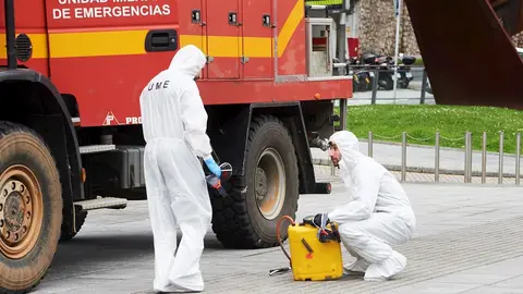 Militares de la UME desplegados en Santander durante el estado de alarma. Archivo