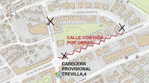 Cabecera provisional de la L&iacute;nea  1 del TUS