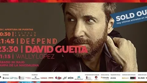 Cartel que anunciaba el concierto de Guetta con entradas agotadas