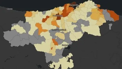 La evoluci&oacute;n del COVID-19 en los municipios c&aacute;ntabros