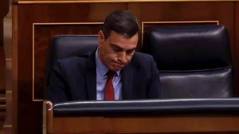 El presidente del Gobierno, Pedro S&aacute;nchez durante el pleno del Congreso