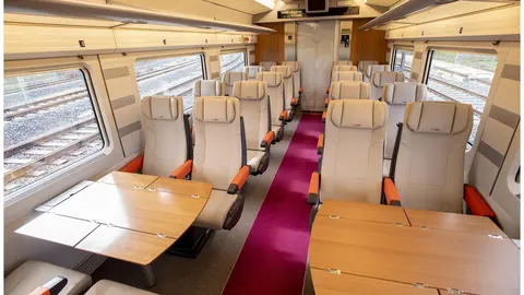 Interior del AVLO, el tren AVE low cost de Renfe