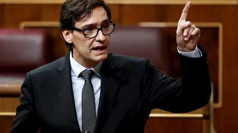 El ministro de Sanidad, Salvador Illa, durante un Pleno del Congreso