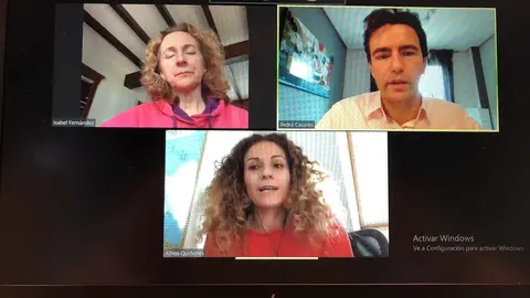Videoconferencia de Isabel Fern&aacute;ndez, Pedro Casares y Ainoa Qui&ntilde;ones