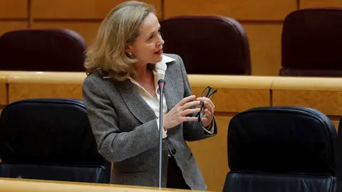 La Ministra de Asuntos Econ&oacute;micos y de Transformaci&oacute;n Digital y vicepresidenta tercera del Gobierno, Nadia Calvi&ntilde;o, en Madrid (Espa&ntilde;a) a 21 de abril de 2020.