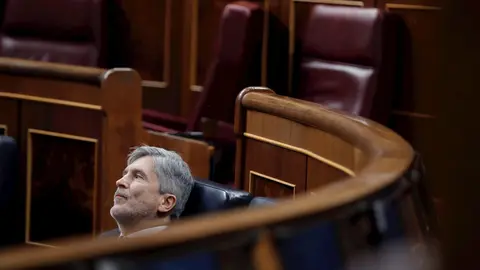 El ministro del Interior, Fernando Grande-Marlaska, durante la sesi&oacute;n de control al Ejecutivo de este mi&eacute;rcoles