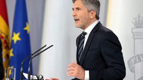 El ministro del Interior, Fernando Grande-Marlaska, en rueda de prensa en Madrid (Espa&ntilde;a) a 29 de abril de 2020.