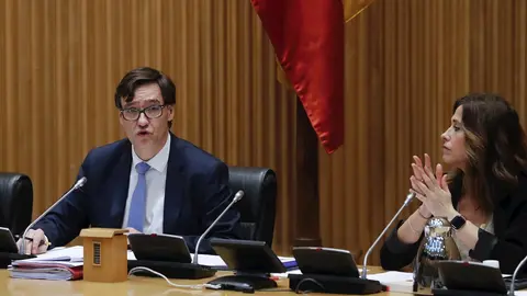 El ministro de Sanidad, Salvador Illa, comparece en el Congreso por quinta vez consecutiva para dar cuenta de la pandemia de coronavirus. En Madrid (Espa&ntilde;a) a 23 de abril de 2020.