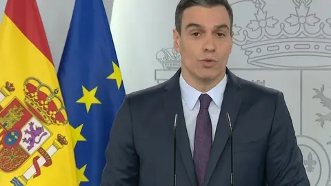 El presidente del Gobierno, Pedro S&aacute;nchez, en la rueda de prensa de este s&aacute;bado