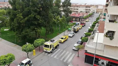 Im&aacute;genes de tareas de desinfecci&oacute;n frente al coronavirus en Murcia. COVID-19