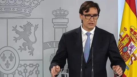 El ministro de Sanidad, Salvador Illa, durante la rueda de prensa del 3 de mayo de 2020