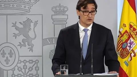 El ministro de Sanidad, Salvador Illa, en la rueda de prensa del domingo 3 de mayo de 2020