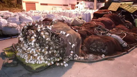 Redes de pesca en el Puerto de Bermeo (Bizkaia)