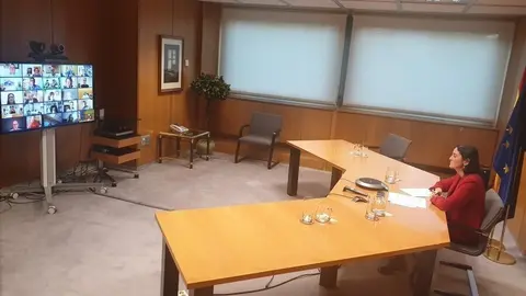 El presidente de la FEMP y alcalde de Vigo, Abel Caballero, se ha reunido este viernes con la titular del Ministerio de Industria, Turismo y Comercio, Reyes Maroto, para abordar la recuperaci&oacute;n del turismo y el comercio