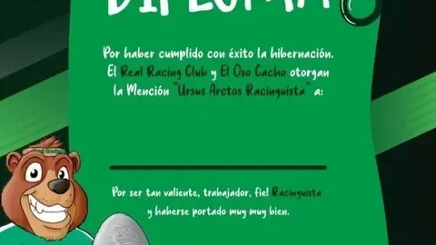 Diploma del Oso Cacho para los ni&ntilde;os