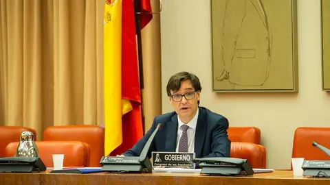 El ministro de Sanidad, Salvador Illa, durante su s&eacute;ptima comparecencia ante la Comisi&oacute;n de Sanidad en el Congreso de los Diputados para informar de la evoluci&oacute;n de la pandemia del coronavirus. En Madrid, (Espa&ntilde;a), a 7 de mayo de 2020.