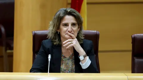 La vicepresidenta Cuarta del Gobierno y ministra para la Transici&oacute;n Ecol&oacute;gica y el Reto Demogr&aacute;fico, Teresa Ribera, durante su comparecencia este lunes ante la Comisi&oacute;n de Transici&oacute;n Ecol&oacute;gica del Senado para informar sobre las l&iacute;neas generales de la pol&iacute;