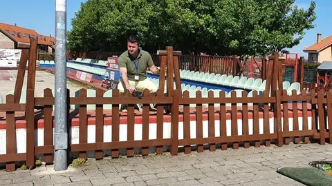 Obras de mejora de la bolera de Renedo