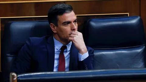 El presidente del Gobierno, Pedro S&aacute;nchez, asiste al pleno del Congreso este mi&eacute;rcoles