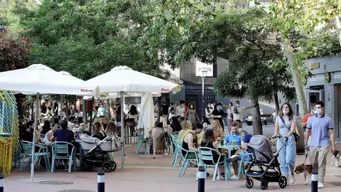 Terrazas en la Plaza de Olavide