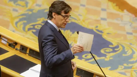 El ministro de Sanidad, Salvador Illa, durante su intervenci&oacute;n a la Sesi&oacute;n de Control al Gobierno en el Senado, en Madrid (Espa&ntilde;a) a 5 de mayo de 2020.