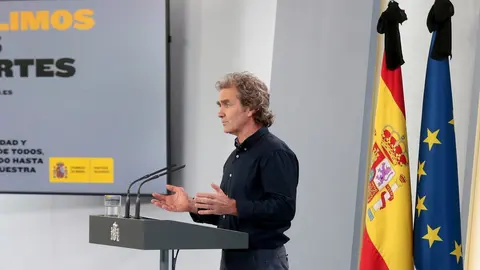 El director del Centro de Coordinaci&oacute;n de Alertas y Emergencias Sanitarias, Fernando Sim&oacute;n, comparece en rueda de prensa para informar sobre las novedades del Covid-19. En Madrid, (Espa&ntilde;a), a 27 de mayo de 2020.