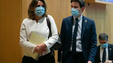 Pedro Casares con la ministra Teresa Ribera